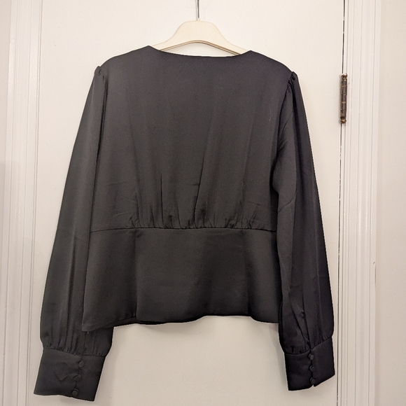 J Crew - V-Neck Satin Blouse with button detail - Picture 3 of 3